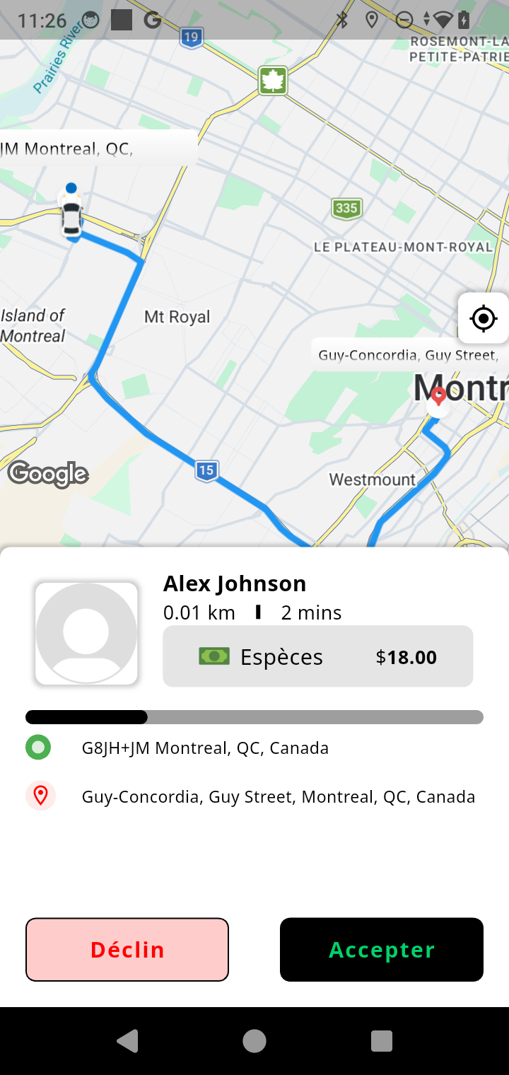 Hayya driver incoming request screen