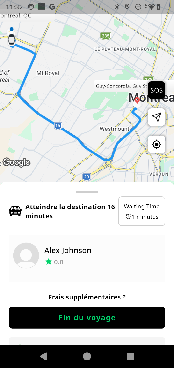 Hayya driver active trip screen